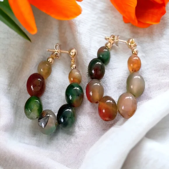 Colorful beaded earrings - Picture 3 of 14